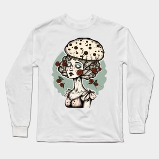 Mushroom Lady Botanical Art Long Sleeve T-Shirt